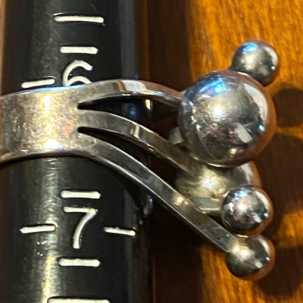 Gorgeous abstract art deco ring- STERLING SILVER 6.5 ring - Picture 5 of 8